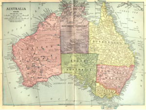 Kaart van Australië.